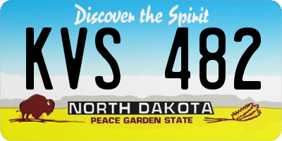 ND license plate KVS482