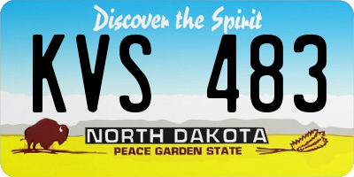 ND license plate KVS483