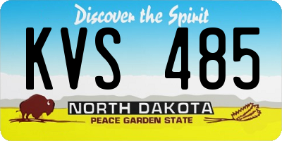 ND license plate KVS485
