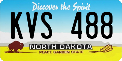 ND license plate KVS488