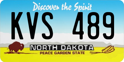ND license plate KVS489