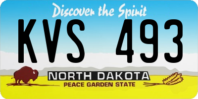 ND license plate KVS493