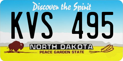 ND license plate KVS495