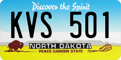 ND license plate KVS501