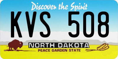 ND license plate KVS508