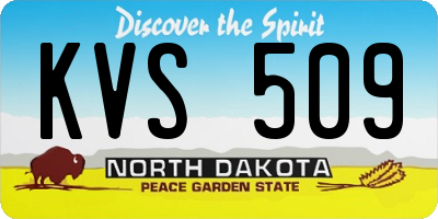 ND license plate KVS509