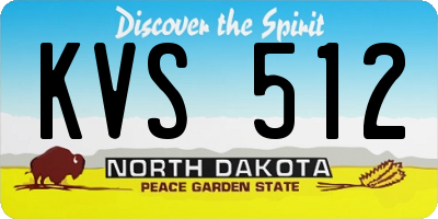 ND license plate KVS512
