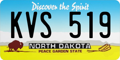 ND license plate KVS519