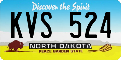 ND license plate KVS524