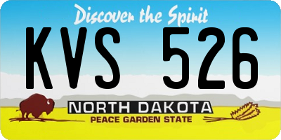 ND license plate KVS526