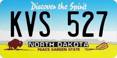 ND license plate KVS527