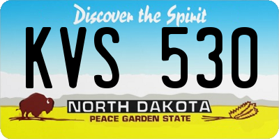ND license plate KVS530