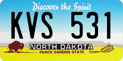 ND license plate KVS531