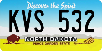 ND license plate KVS532