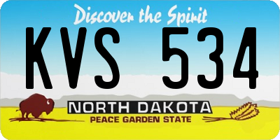 ND license plate KVS534