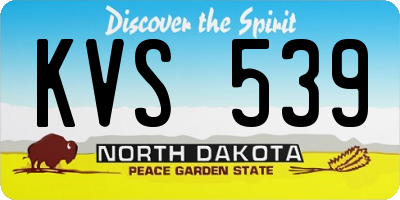 ND license plate KVS539
