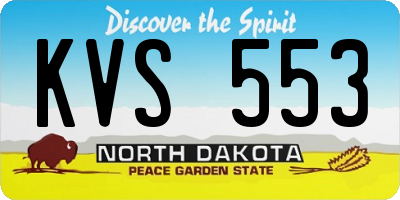 ND license plate KVS553