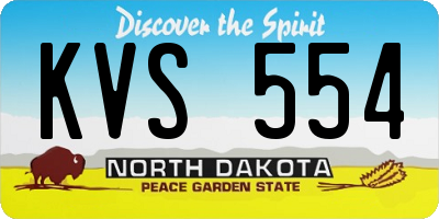 ND license plate KVS554