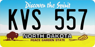 ND license plate KVS557