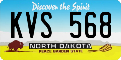 ND license plate KVS568