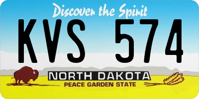 ND license plate KVS574