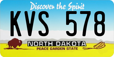 ND license plate KVS578