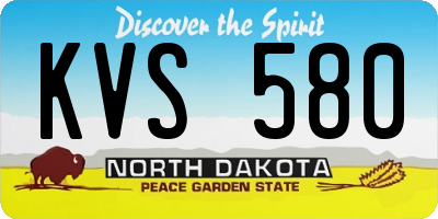 ND license plate KVS580