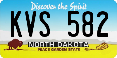 ND license plate KVS582