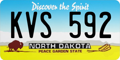 ND license plate KVS592