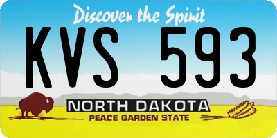 ND license plate KVS593