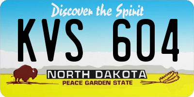 ND license plate KVS604