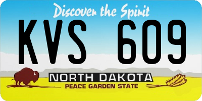 ND license plate KVS609
