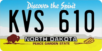 ND license plate KVS610