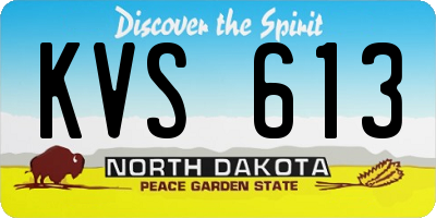 ND license plate KVS613
