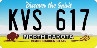 ND license plate KVS617