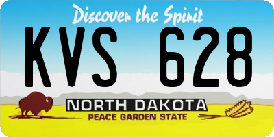 ND license plate KVS628