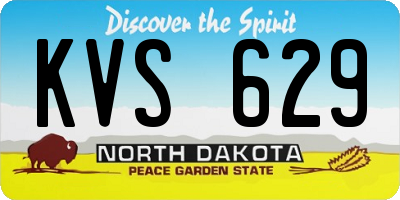 ND license plate KVS629