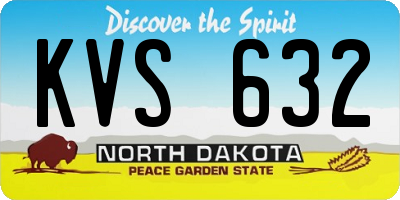 ND license plate KVS632