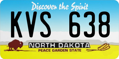 ND license plate KVS638