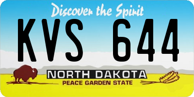 ND license plate KVS644