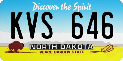 ND license plate KVS646