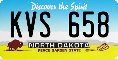 ND license plate KVS658