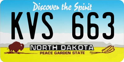 ND license plate KVS663