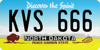 ND license plate KVS666