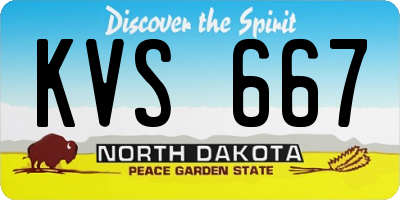 ND license plate KVS667