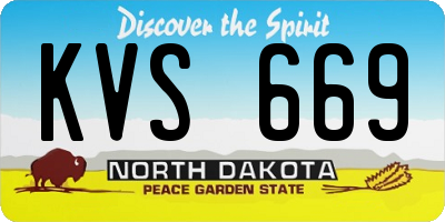 ND license plate KVS669