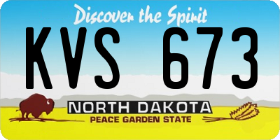 ND license plate KVS673