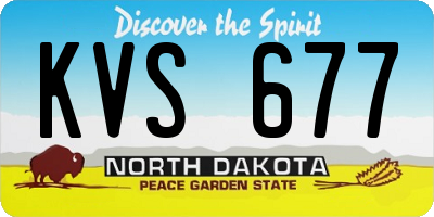 ND license plate KVS677