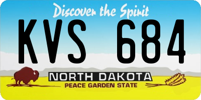 ND license plate KVS684