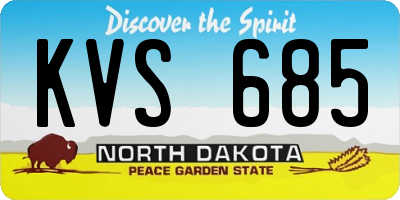 ND license plate KVS685